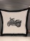 Motorcycle black and white afghan handmade by Loretta Stephens PROCEEDS FRO