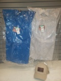 Men's Medium Lot: 2 Wrangler Pearlsnap Shirts (1 white with brown, 1 blue w