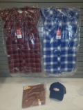 Men's XXL Lot: 2 Wrangler Flannel Shirts (1 blue and white, 1 red and black