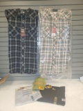 Men's 2XT Lot: 2 Wrangler Button Ups (1 brown and teal, 1 black and gray);