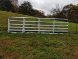 NEW 16' GALV 6 BAR GATE WITH HINGES/CHAIN