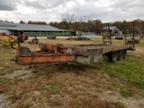 16' W/ 4' DOVE PINTLE HITCH FLATBED TRAILER, 8' WIDE, WITH RAMPS, TRIAXLE,
