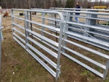NEW 10' GALV 6 BAR GATE WITH HINGES/CHAIN