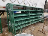 12' GREEN CORRAL PANELS WITH PINS, 10 FOR ONE MONEY