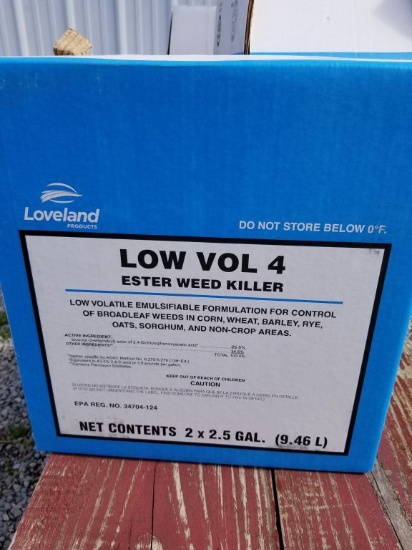 UNUSED LOVELAND LOW VOL 4 ESTER WEED KILLER, TWO 2.5 GAL JUGS