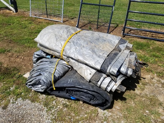 ASSORTED SIZED HAY TARPS (3)