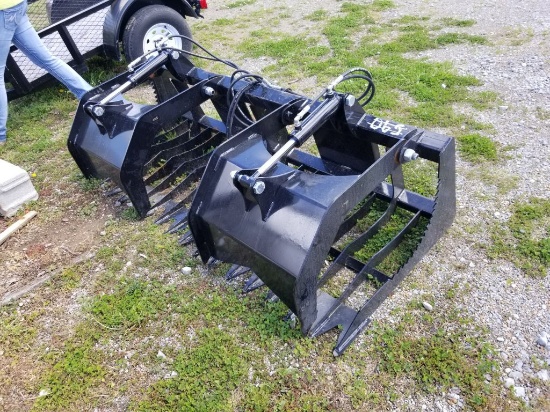 NEW QUICK ATTACH HYDRAULIC 74" ROCK AND BRUSH GRAPPLE