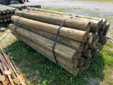 NEW TREATED 6X7.5 WOOD POSTS (35)