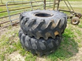8 LUG TRACTOR TIRES WITH RIMS PULLED OFF OF A NEW HOLLAND (2)