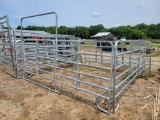 NEW GALV 12' CORRAL PANELS (9) WITH 6'X6' WALKTHRU GATE PANEL (10 TOTAL PI