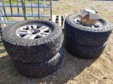 35X12.50 R18LT TIRES AND RIMS (4) WITH FORD HUB CAPS