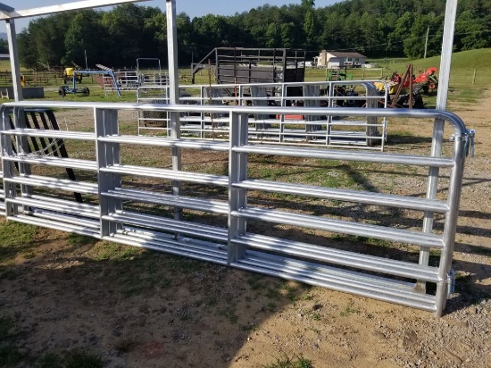 NEW GALV 14' GATE WITH CHAIN/HINGES, **SELLS ABSOLUTE**