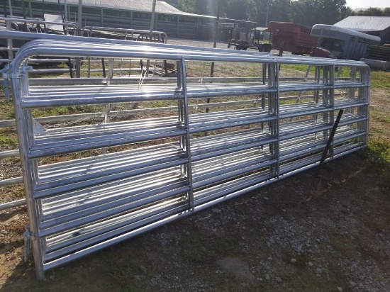 NEW GALV 16' GATE WITH CHAIN/HINGES, **SELLS ABSOLUTE**