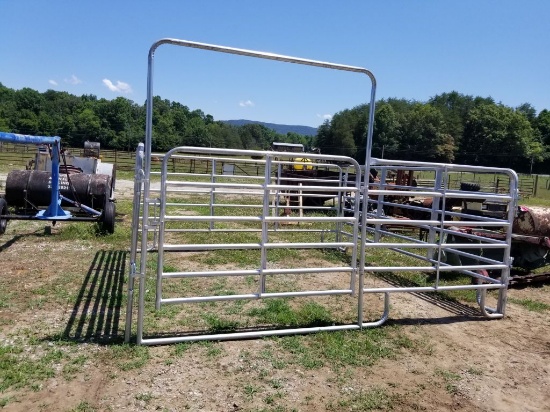 NEW GALV 12' CORRAL PANELS (3) WITH 6'X6' WALKTHRU GATE PANEL (4 TOTAL PIEC