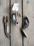 ANTIQUE WRENCHES (2) AND TRIPLE HOOK