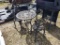 HORSE IRON TABLE AND CHAIRS (2)