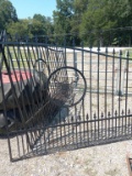 16' SPAN (8' EACH) WROUGHT IRON DEER HEAD ENTRANCE GATES WITH POSTS