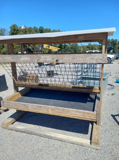 UNUSED WOODEN FEEDER, 82" X 45" X 6.5' TALL