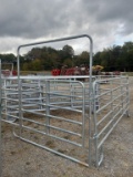 NEW GALV CORRAL STALL, 3 12FT PANELS AND 1 6'X6' WALKTHRU GATE PANEL