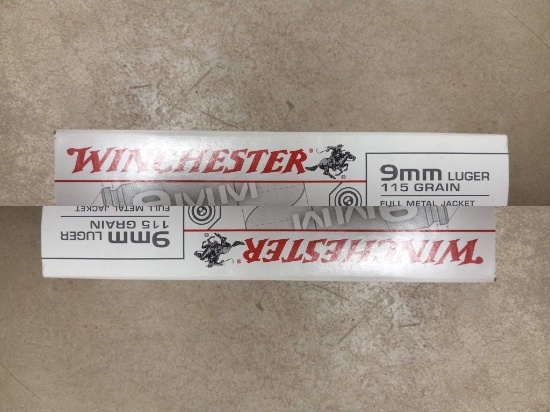 1 BOX OF WINCHESTER 9MM AMMO