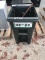 2 WHEEL TRASH CART WITH MISC. LOCKS, DOOR KNOBS, AND OTHER ITEMS