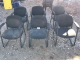 BLACK CUSHIONED CHAIRS (6)