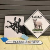 2 goat signs & 1 nest sign Brand New from Tractor Supply! All funds from th