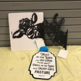 Signs- 1 cow , 1goat, 1 pasture Brand New from Tractor Supply! All funds fr