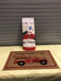 Welcome Mat & X-mas tree skirt Brand New from Tractor Supply! All funds fro