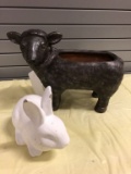 Easter Lawn Ornaments Lamb planter and bunny Brand New from Tractor Supply!