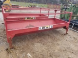 RED MEYER METAL FEED TROUGH, WILL HOLD GRAIN, SILAGE, OR 4X4X8 LARGE SQUARE