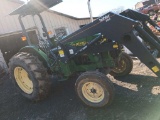 JOHN DEERE 5310 TRACTOR WITH BUHLER S495 FRONT END LOADER AND BUCKET, RUNS/