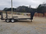 2003 ALBRIGHT 18' X 7' GOOSENECK FLATBED TRAILER WITH 6 LUG WHEELS WITH RAM