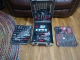 NEW 187 PIECE TOOL KIT IN CASE, 4 COMPARTMENT TRAYS