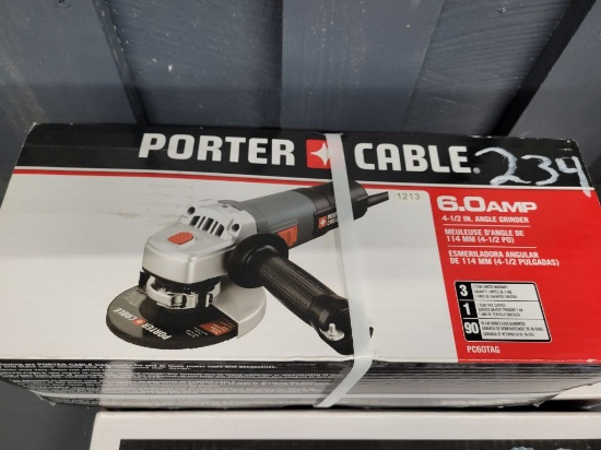 UNUSED PORTER CABLE 4 1/2" ANGLE GRINDER 120 VOLT