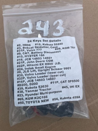 NEW SET OF 24 EQUIPMENT KEYS