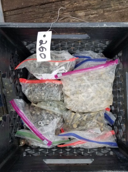 CRATE OF MISC BOLTS AND NUTS