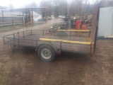 12' X 7' BUMPER PULL TRAILER WITH TAILGATE, SELLER SAYS LIGHTS WORK, NO PAP