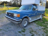 1991 BLUE FORD F150 SINGLE CAB TRUCK, (AUCTION TOPPER DOES NOT SELL), XLT L