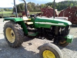 JOHN DEERE 5203 TRACTOR, 2WD, 3 CYLINDER DIESEL, 3PH WITH PULL BAR, HOURS S