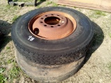 (2) 11R 24.5 WHEELS AND TIRES