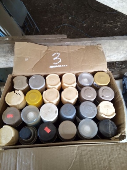 BOX OF ASSORTED SPRAY PAINT