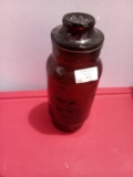 BROWN GLASS JAR, ITEM FROM POWELL ESTATE-SELLS ABSOLUTE