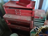TOOLBOX ON HEELS WITH SIDE BOX (NO TOOLS), ITEM FROM POWELL ESTATE-SELLS AB