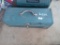 BLUE METAL TOOL BOX WITH MISC TOOLS