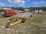 1992 28' W/ 4' DOVE PINTLE HITCH FLATBED TRAILER, WITH RAMPS, 10K LB TANDEM