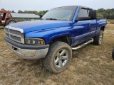 1998 BLUE DODGE RAM 1500 EXT. CAB, 5.9 GAS MOTOR, AUTOMATIC, 4 SPEED, 4WD,