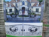 2023 NEW 20' DEER BI PARTING WROUGHT IRON ENTRANCE GATES, SELLS ABSOLUTE