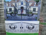 2023 NEW 20' DEER BI PARTING WROUGHT IRON ENTRANCE GATES, SELLS ABSOLUTE