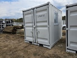 9'X8'X8' UNUSED OFFICE SHIPPING CONTAINER, HAS A SIDE DOOR AND WINDOW, SELL